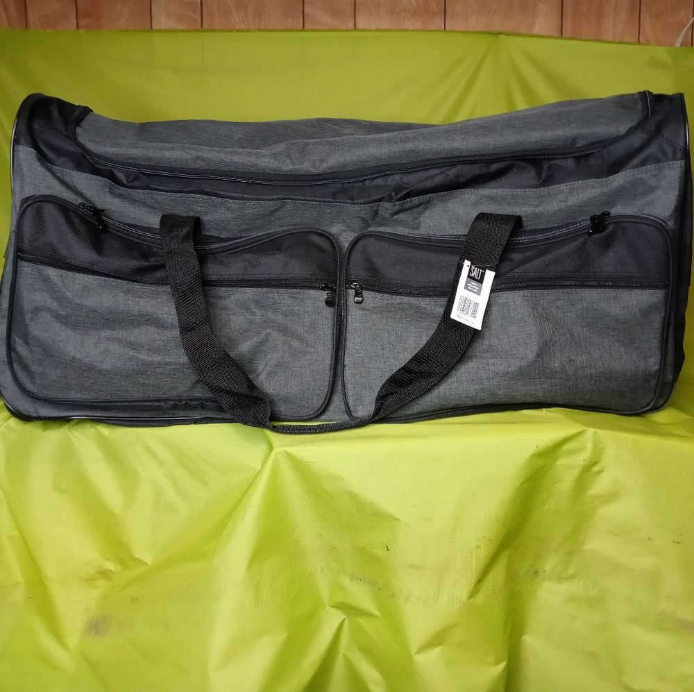 36in Extra Large Rolling Duffle Bag Grey/Black